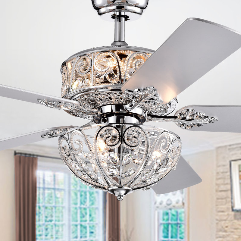 Astoria Grand 52" Hennis 5 Blade Ceiling Fan, Light Kit Included Wayfair